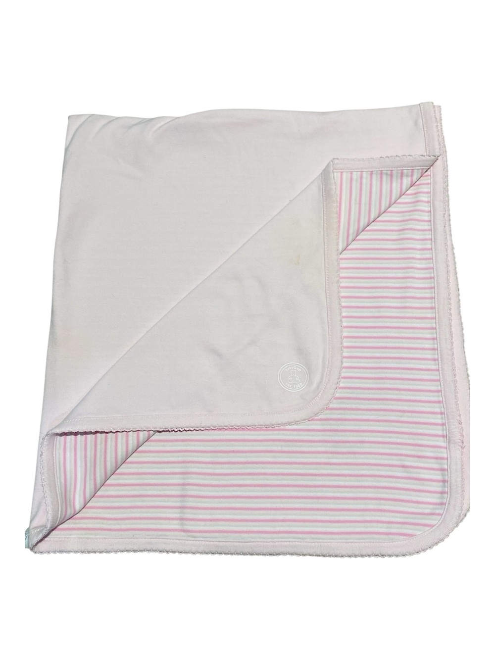 Baby Gap Pink Stripes Reversible Blanket Jersey Knit Cotton Girl Swaddle Vintage